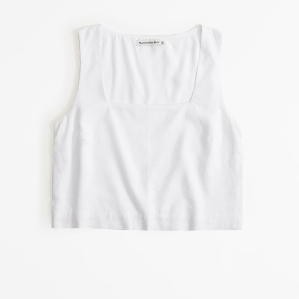 Abercrombie Linen Blend Squareneck Top